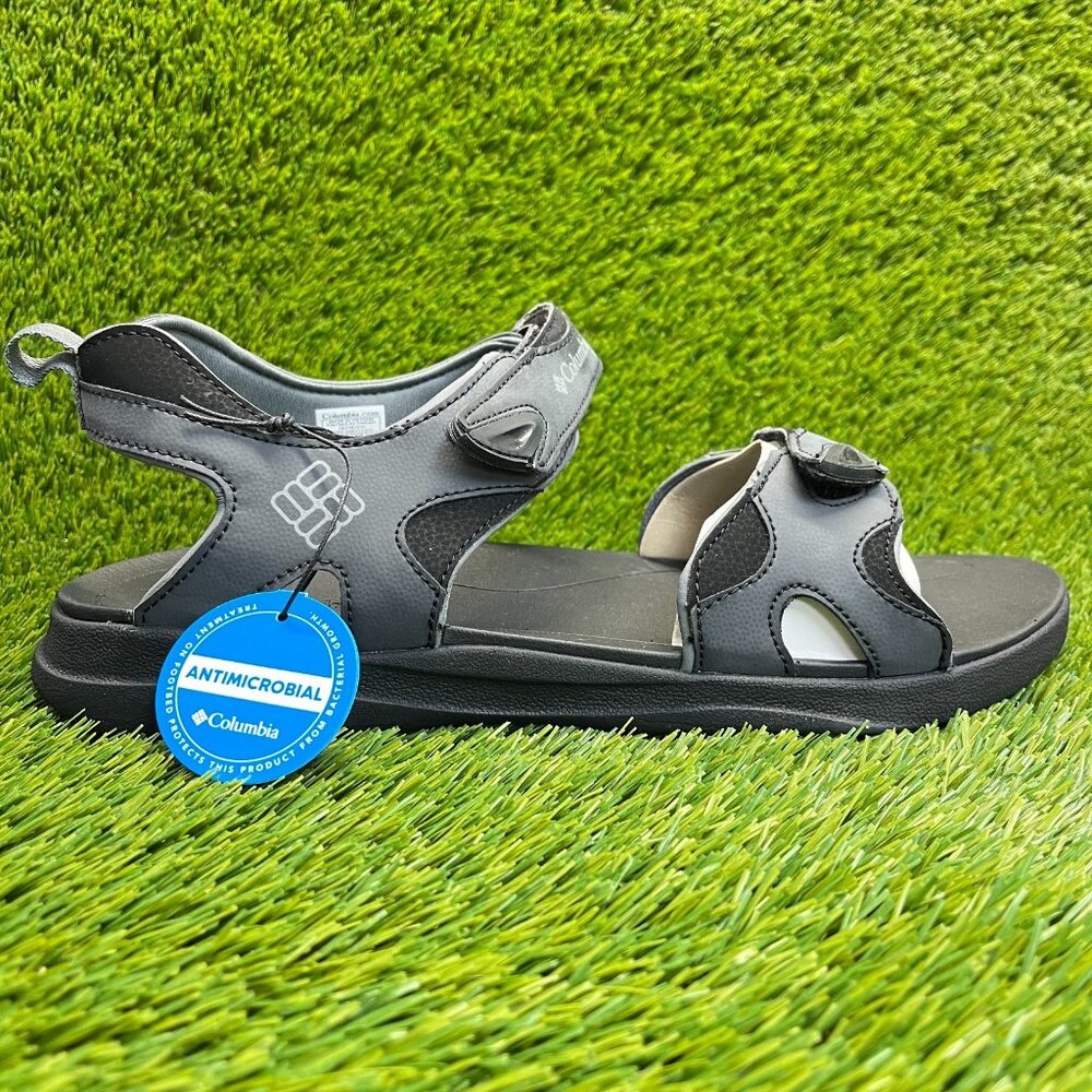 Columbia 2 Strap Mens Size 13 Gray Black Beach‎ Outdoor Walking Strappy Sandals